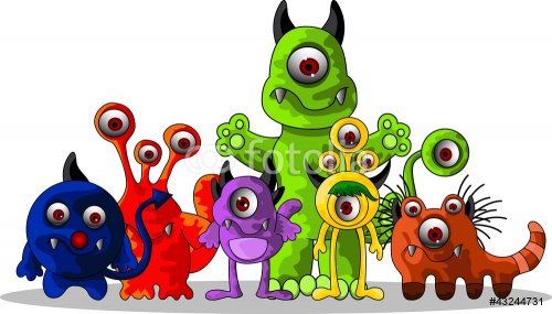 cute monsters cartoon - 900839633