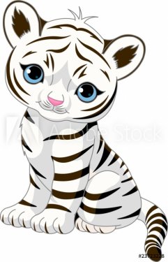 Cute white tiger cub - 900497921
