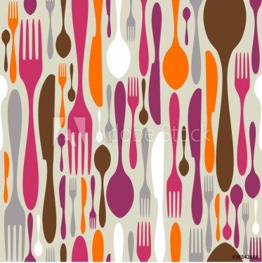 Cutlery silhouette icons pattern background - 900461673