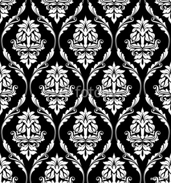 Damask-style design of floral arabesques