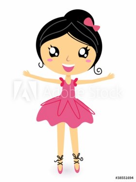Dancing ballerina in basic pose isolated on white
