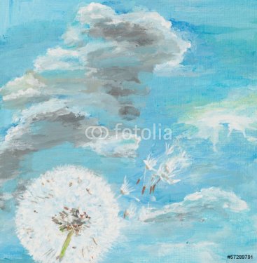 dandelion, watercolor painting - 901140411