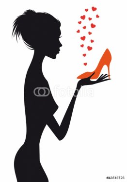 fashion woman with red shoe, vector - 900867916