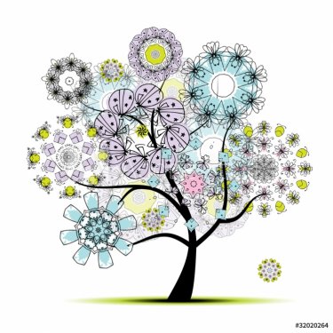 Floral art tree for your design