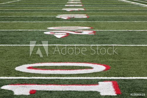 Football field from 10 yard line