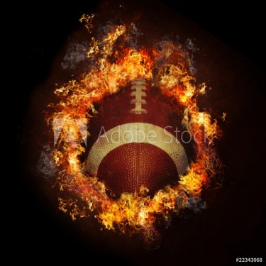 Football in hot fire flames - 900031828