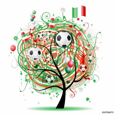 Football tree design, Mexican flag - 900459420