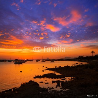 Formentera sunset in Estany des Peix with Ibiza Es vedra - 901141373