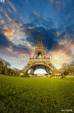Front view of Eiffel Tower from Champ de Mars - 900415988