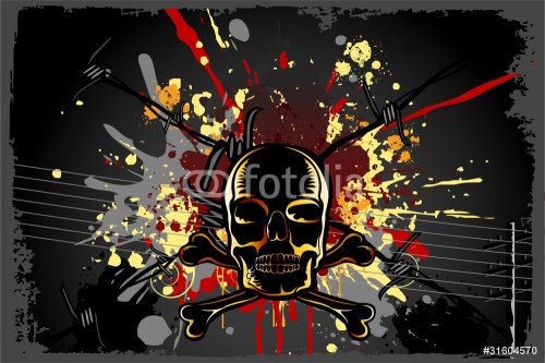 Grungy Skull Background - 900490062
