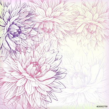 hand-drawn background with gentle  flowers - 900511280