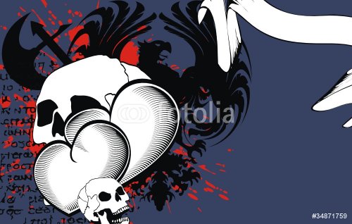 heraldic heart black background2 - 900499010