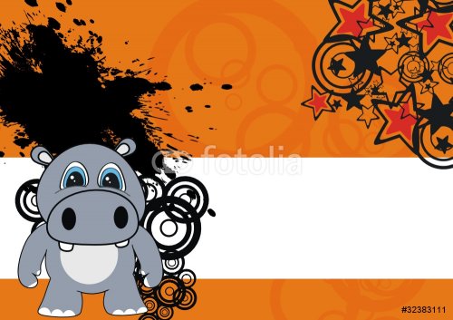 hippo cartoon background1 - 900532376