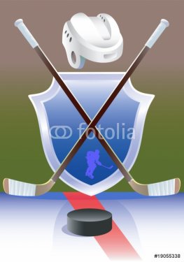 Hockey   equipment  and ice. Vector illustration. - 900906128