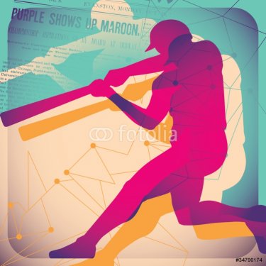 Illustrated baseball poster. - 901142270
