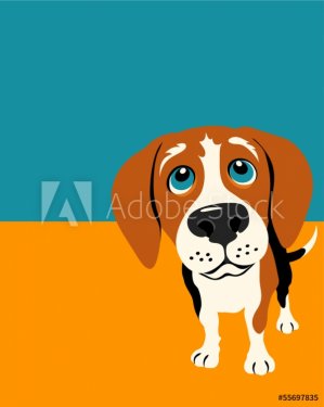 Illustration of a funny beagle - 901142744