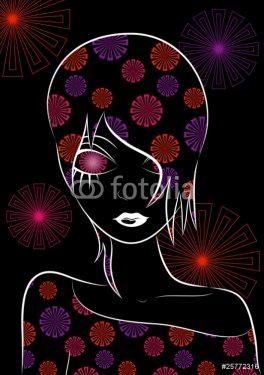 Illustration of floral girl - 900868239