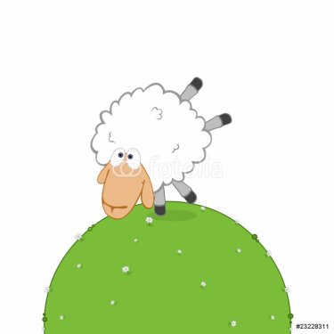 Innocent sheep - break dancer on the green  round farm