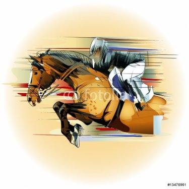 jumping horse and jockey