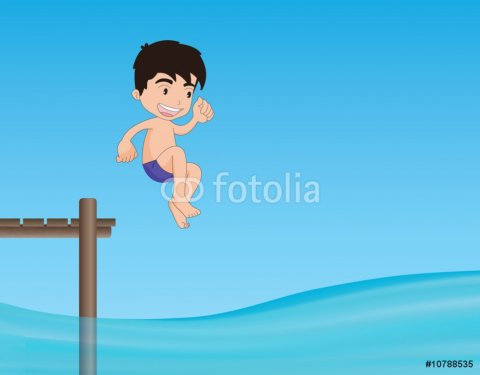 jumping into water
