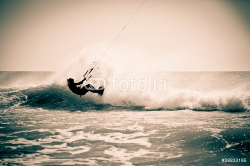 Kitesurfing in Andalusia, Spain. - 900272243