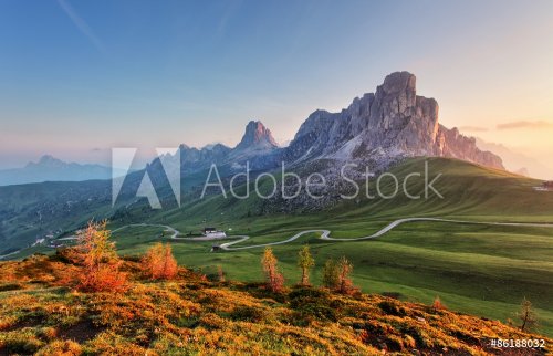 Landscape nature mountan in Alps, Dolomites, Giau