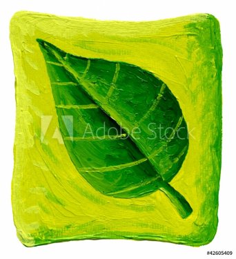 Leaf on the green background - 900458572