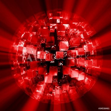 Lightcubes discoball red black - 900622975