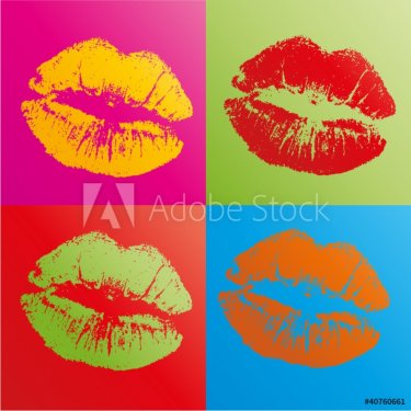 lipstick kiss pop art style