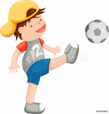 little boy playing football
