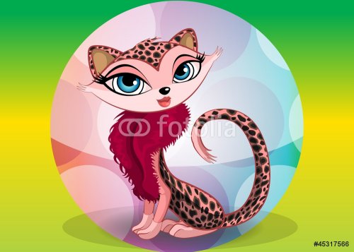 Lovely leopard, illustration - 900739740