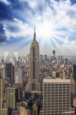 Manhattan Skyline with Empire State and Tall Skyscrapers - 900452465