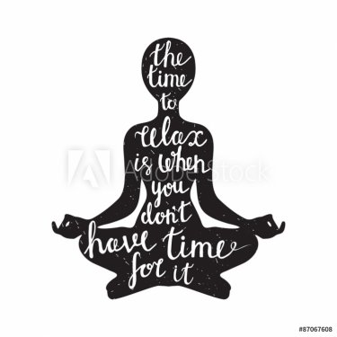 Meditation silhouette with quote - 901147939