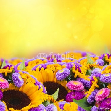 mixed autumn flowers - 901142615