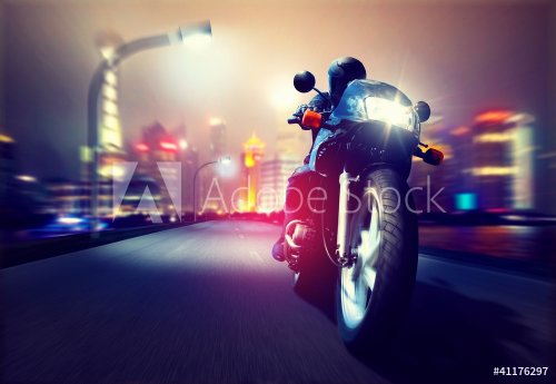 Motorbike in front of a Skyline