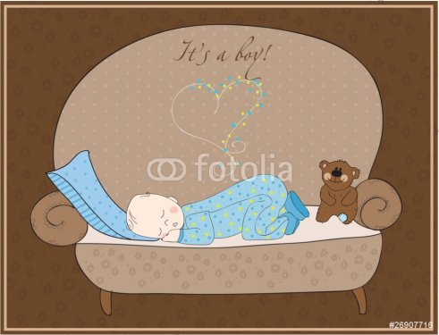 Newborn Baby Boy Sleeping Card - 900601007