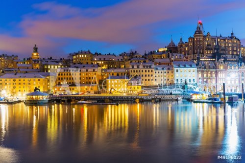Night scenery of Stockholm, Sweden - 901138991