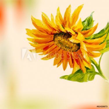 Oil painting. Sunflower. Greeting Card. - 901142962