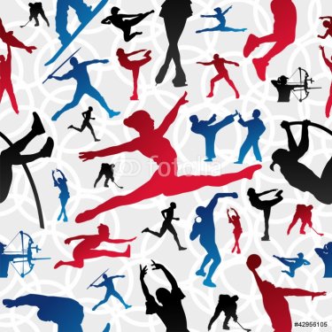 Olympics Sports silhouettes pattern