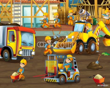 On the construction site - illustration for the children - 901138934