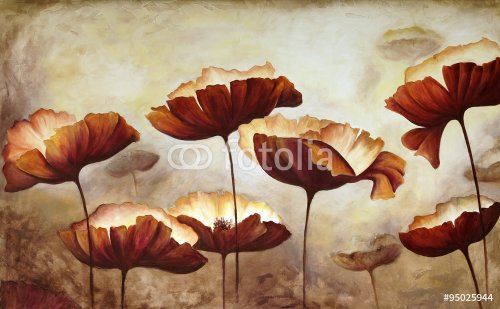 Painting poppies canvas - 901148559