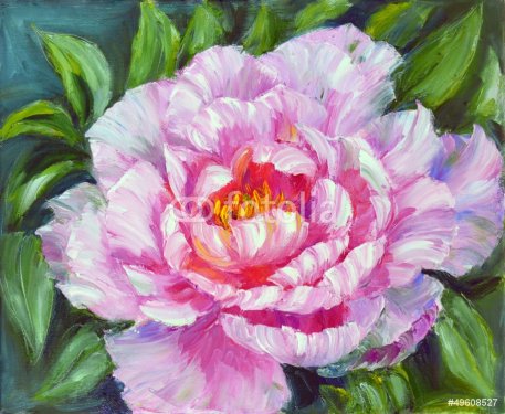 Peony, oil painting on canvas