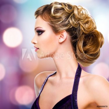 Profile portrait of  woman with fashion  hairstyle - 901142987