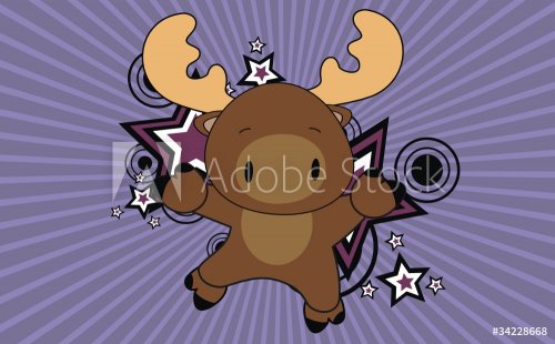 reideer baby cartoon jump background - 900499051