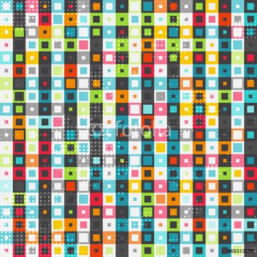 retro colored squares seamless pattern - 901144745
