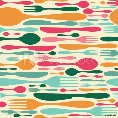Retro cutlery pattern background - 900461719