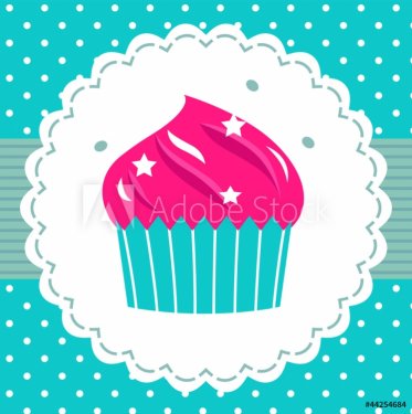 Retro party cupcake template