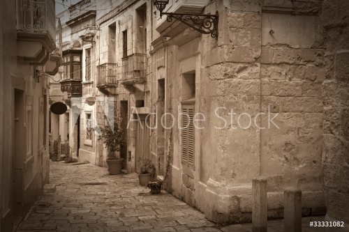 Retro photo of old narrow  street