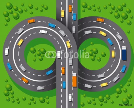road junction of highway