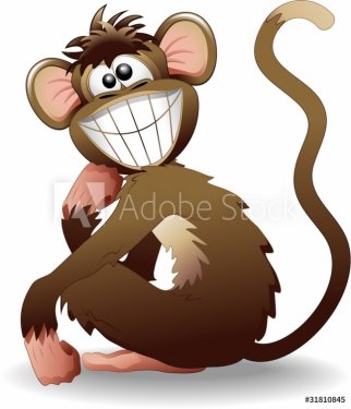 Scimmia Buffa Cartoon-Funny Monkey-Vector - 900459108